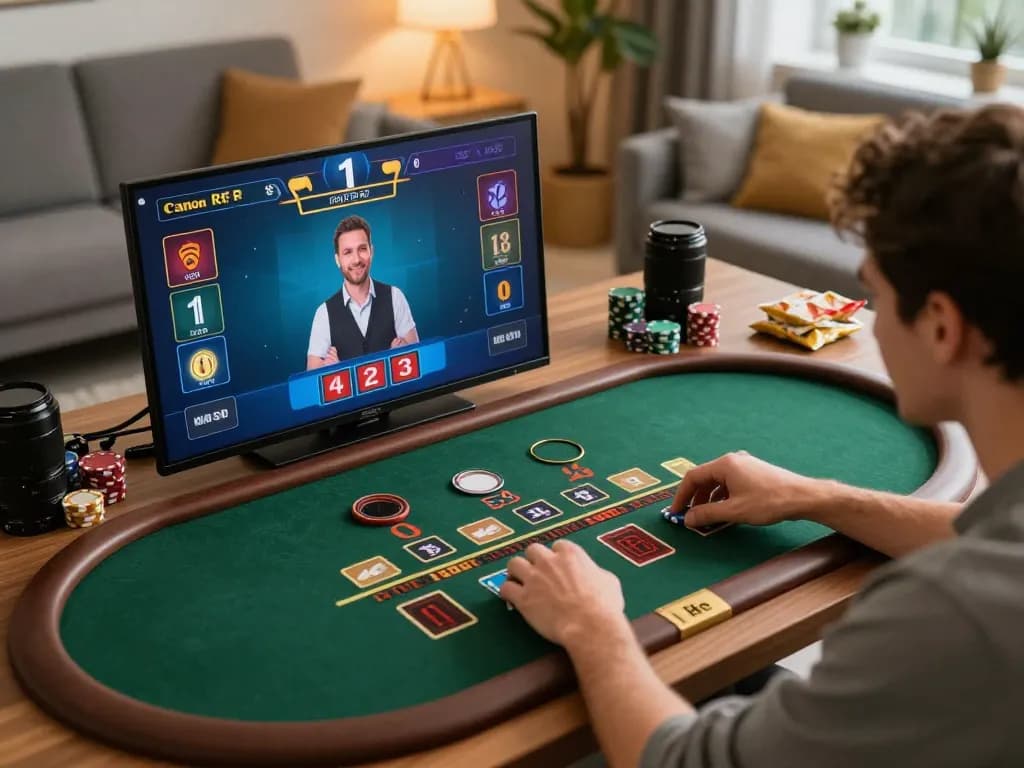 Player strategically engaging with the 58win online casino, highlighting dynamic blackjack gameplay.