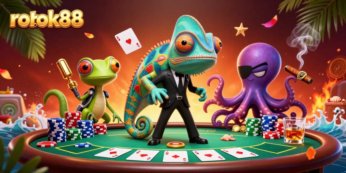 Experience thrilling action with rokok88 featuring colorful poker elements and dynamic characters.