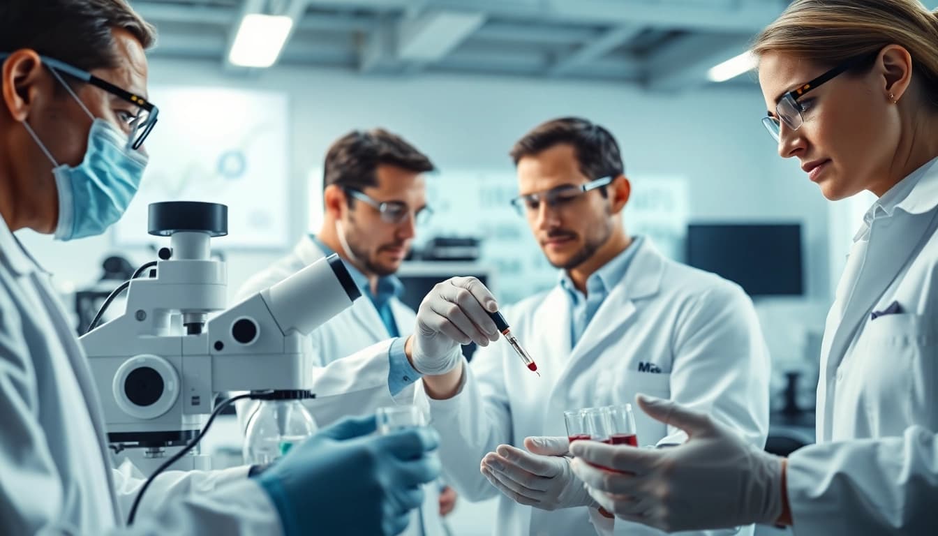 Conducting blood biomarker analysis Sydney in a professional laboratory showcasing advanced techniques.