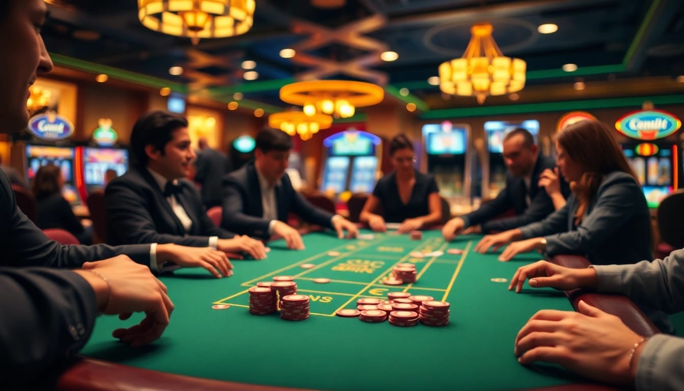 Experience as38 deposit qris 24 jam with vibrant casino scene featuring players and colorful chips.