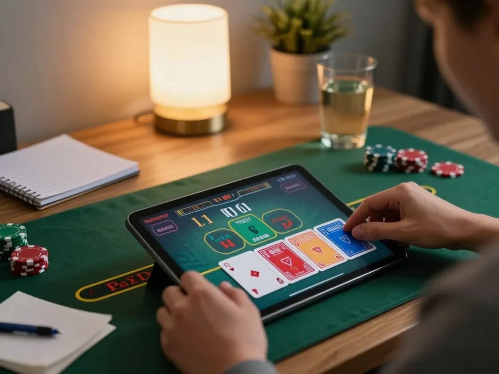 Engaging in slot777 gacor online gaming through a tablet showcasing vibrant gameplay.