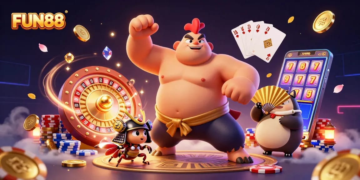 Experience exciting gameplay with FUN88 featuring dynamic characters and vibrant casino elements.