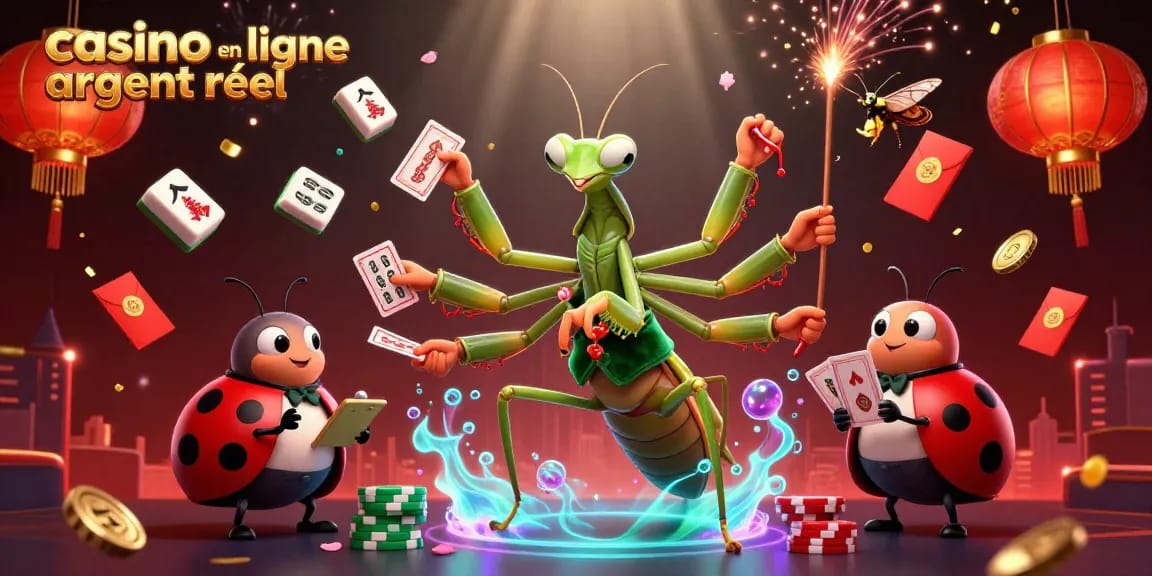 Jouez et gagnez avec le casino en ligne argent réel dans une illustration animée.