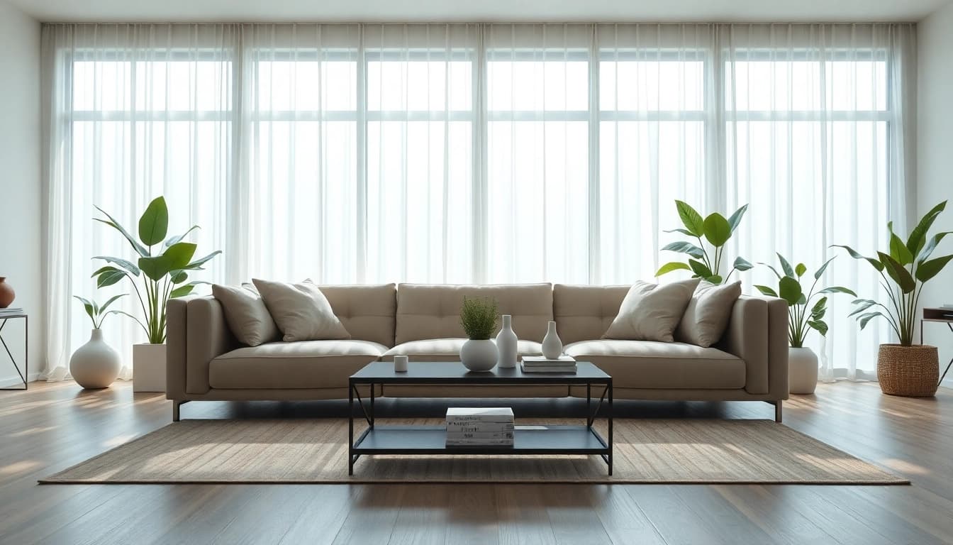 Embracing Seamless Living in a beautifully designed, sunlit interior with modern elements and a relaxing atmosphere.