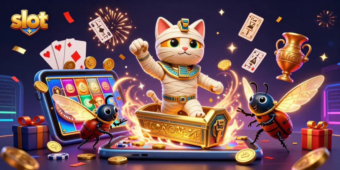 Spin vibrant slot reels with a stunning cat mummy and magical elements in action.
