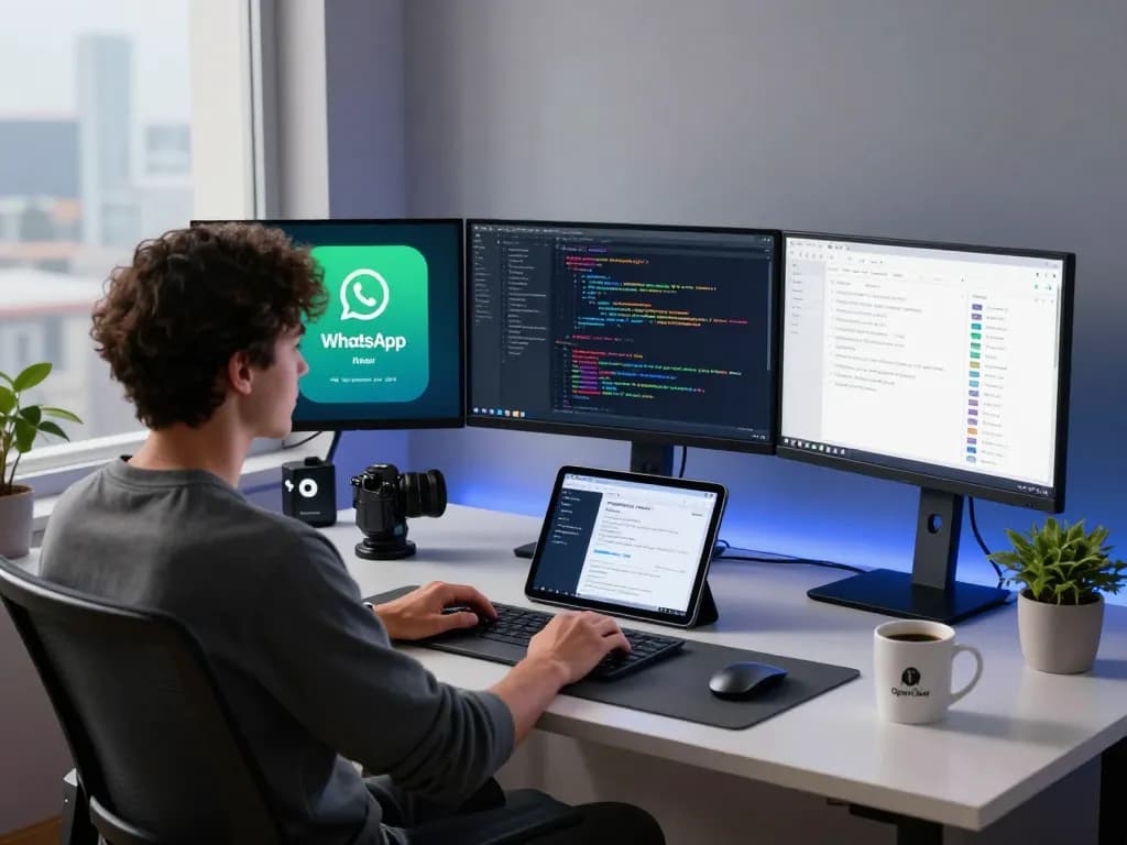 Engaging with OpenClaw personal AI assistant in a modern workspace