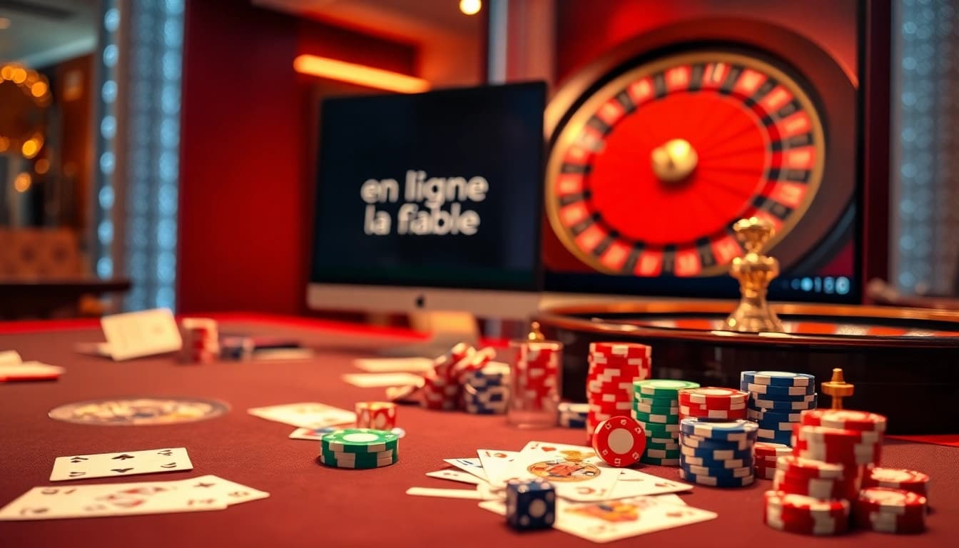 Découvrez les sensations fortes du casino en ligne France fiable avec des jetons élégants et une roue de roulette lumineuse.
