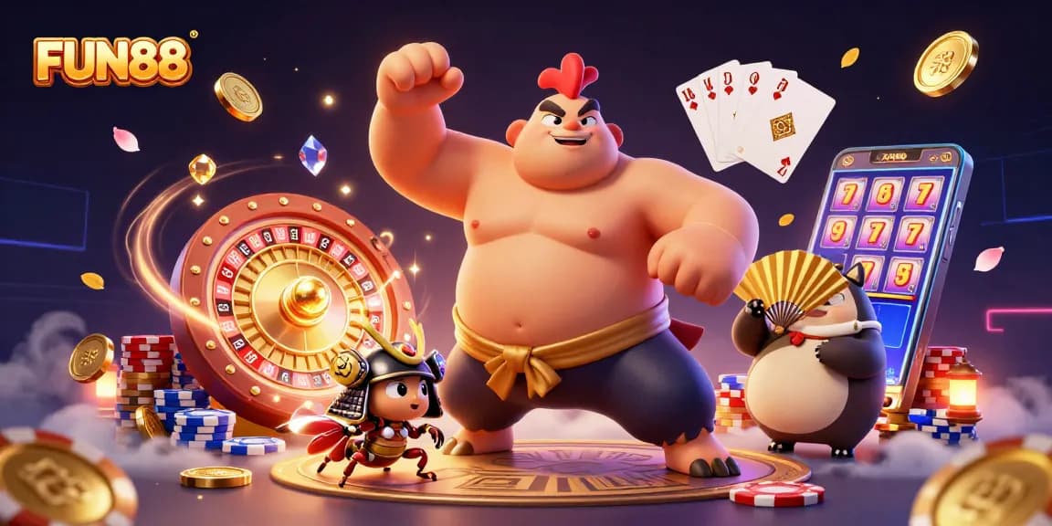 Experience exciting gameplay with FUN88 featuring dynamic characters and vibrant casino elements.