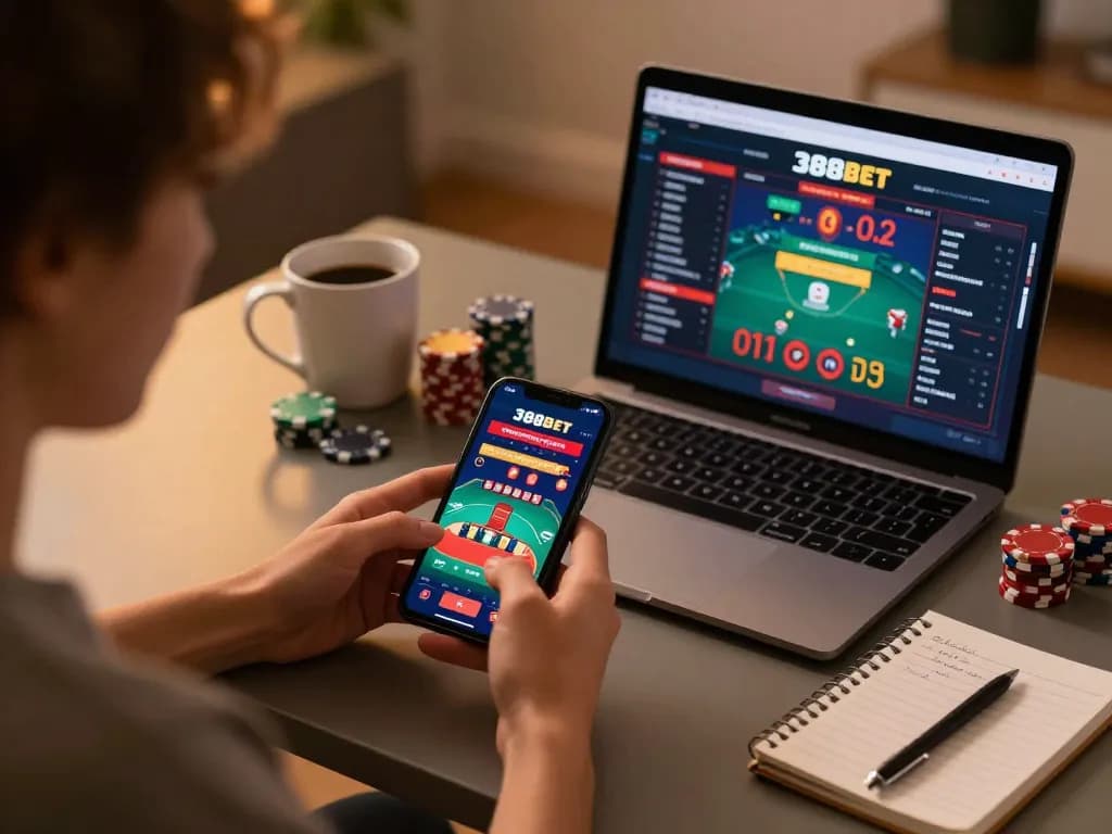 Engaged user mastering the 388bet app for online poker while managing bankroll effectively