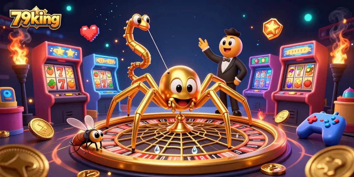 Bet with 79king at thrilling roulette and vibrant arcade games in a lively casino scene.