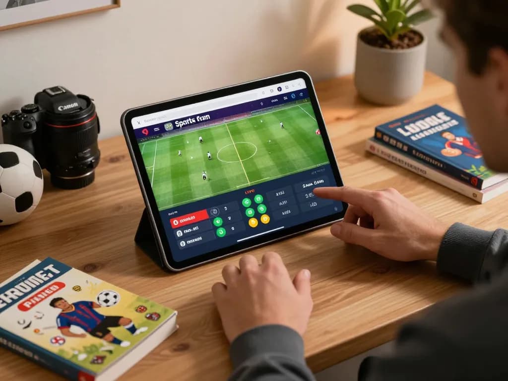 7m football live scores viewed on a tablet during strategic sports betting.