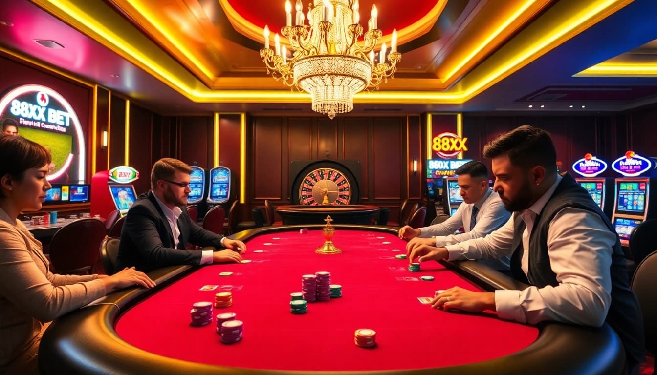 Play exciting games with 88xx bet at a luxurious casino table full of action.