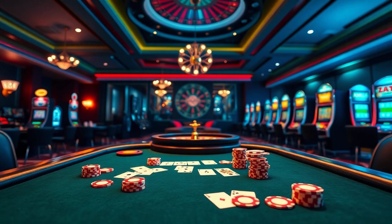 Participez à des moments palpitants dans un casino en ligne France fiable avec des jetons de poker vibrants et des cartes.
