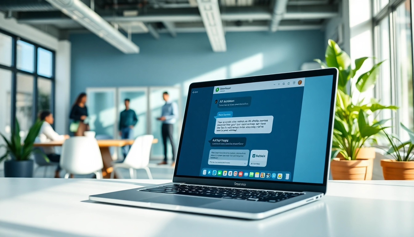 Engaging AI assistant for enterprise teams enhancing collaboration in a modern workspace setting.