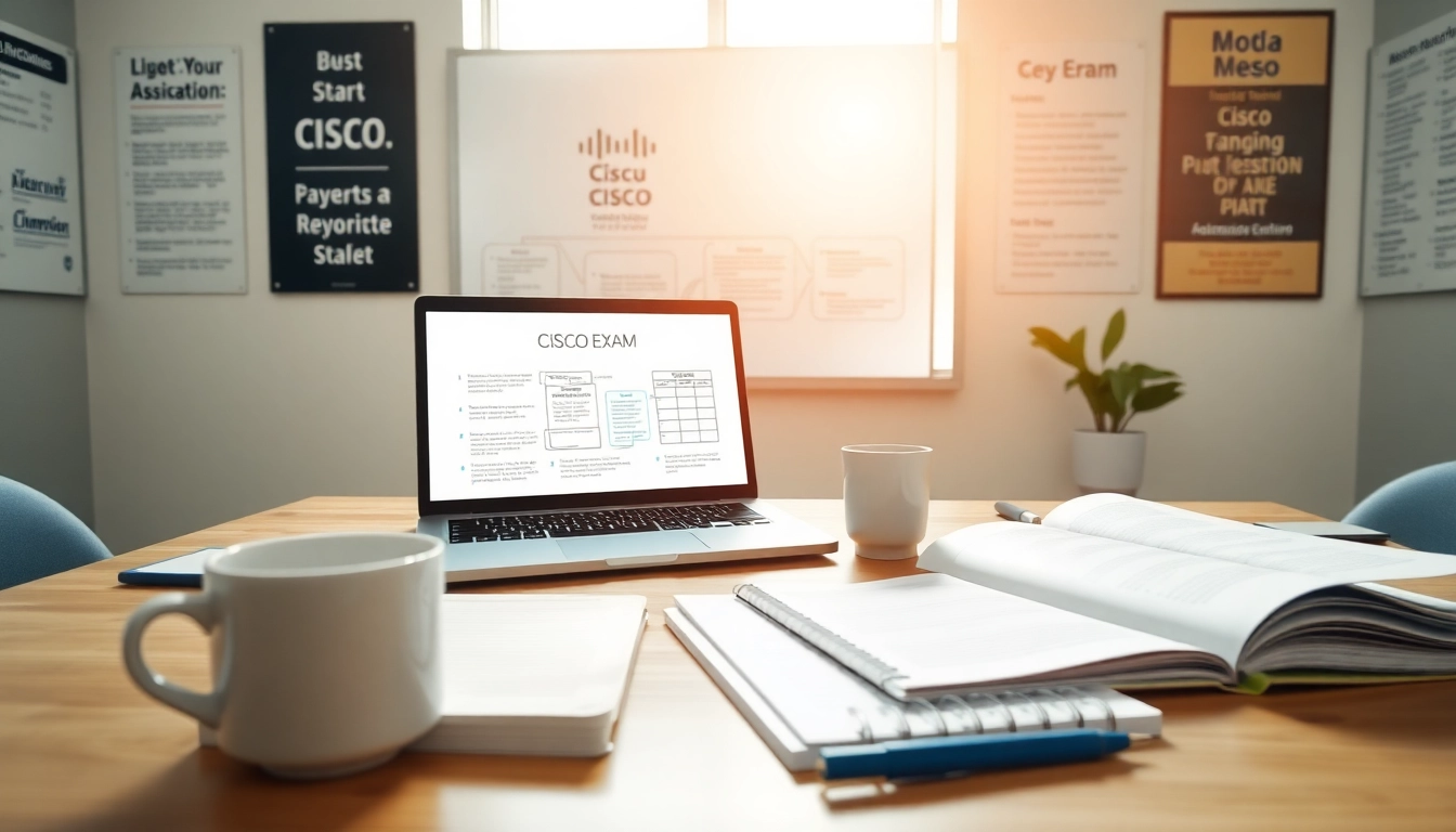 Enhance your understanding with Cisco exam assistance on a well-organized study desk.