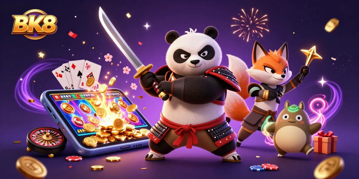 Experience thrilling actions in BK8 casino with samurai panda and dynamic game elements.