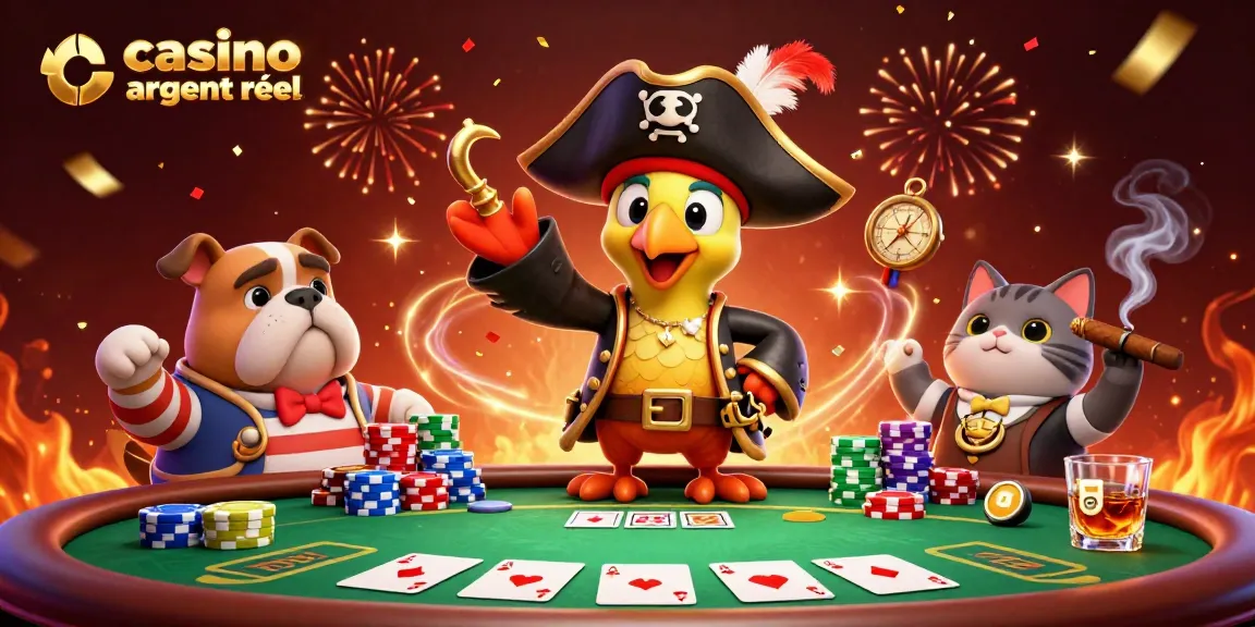 Jouez aux jeux de casino en ligne argent réel dans cette illustration captivante au design dynamique.