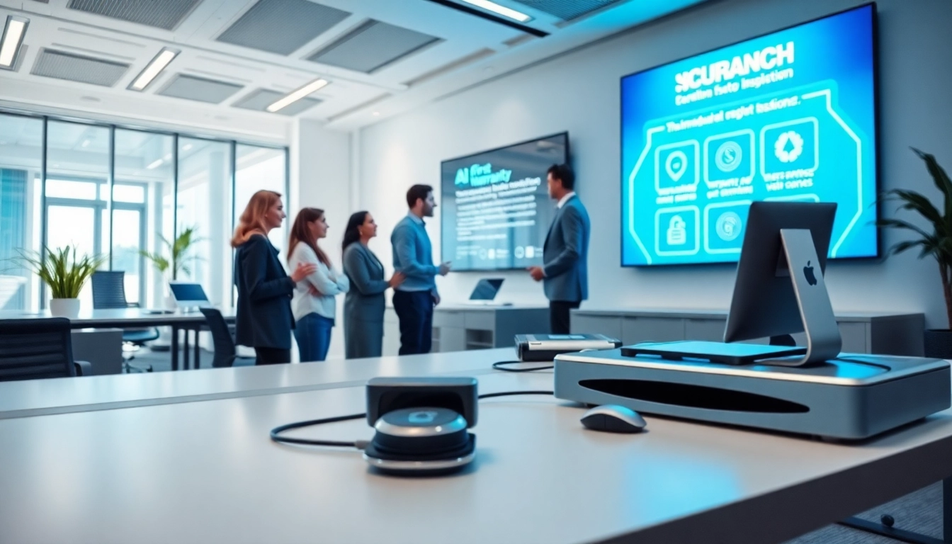 Highlighting the AI first warranty company, a modern office scene showcasing innovation and collaboration.