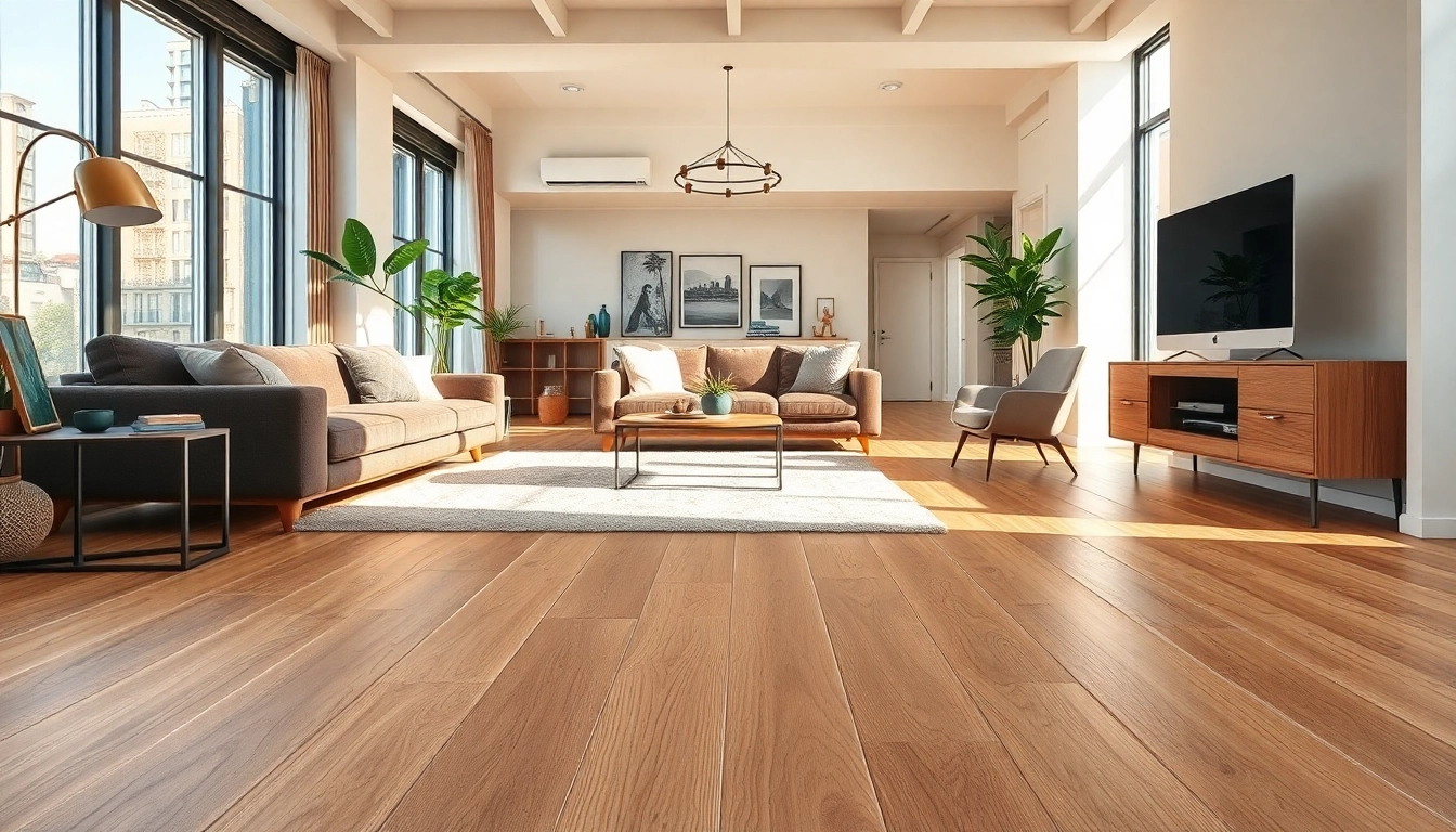 Stylish living room with luxury vinyl flooring enhancing the modern interior design.
