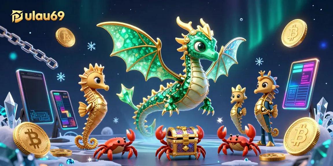 Engage in thrilling online gaming at pulau69 with a vibrant sea dragon illustration