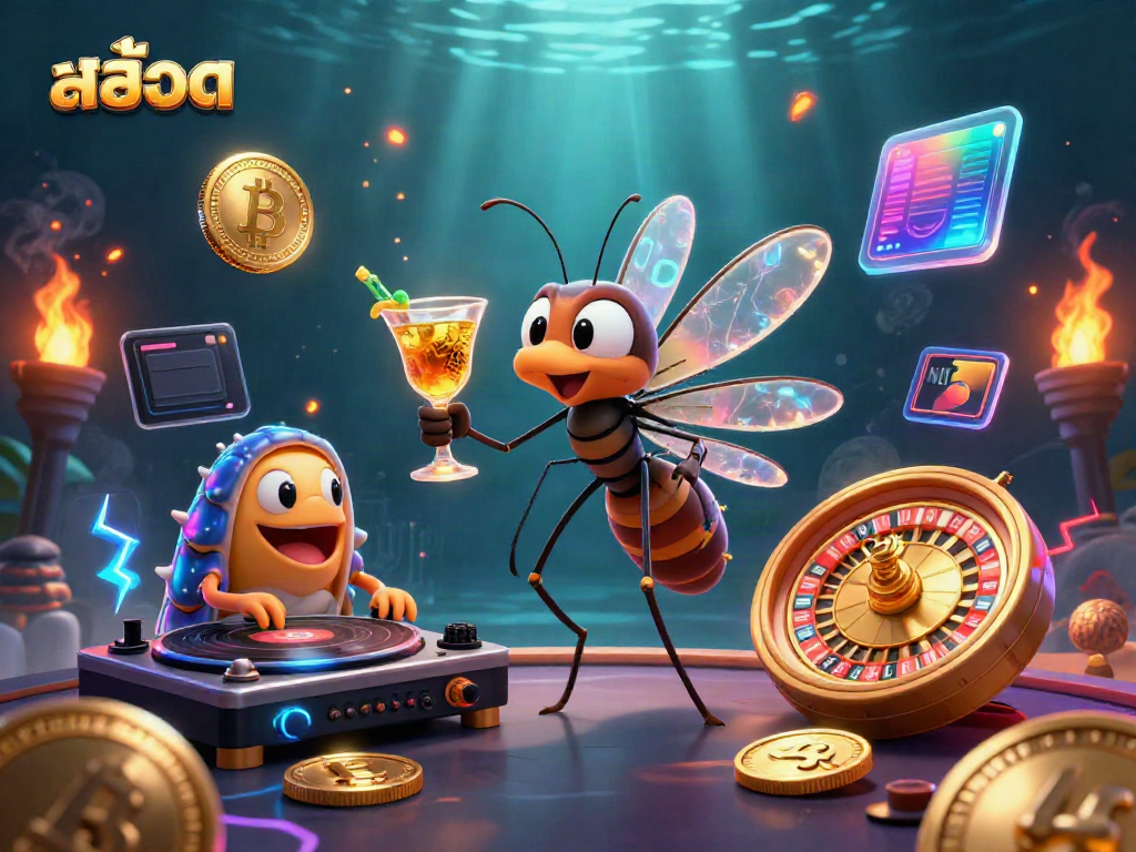 Engaging slots experience featuring a 3D cartoon mosquito mascot and unique casino elements.