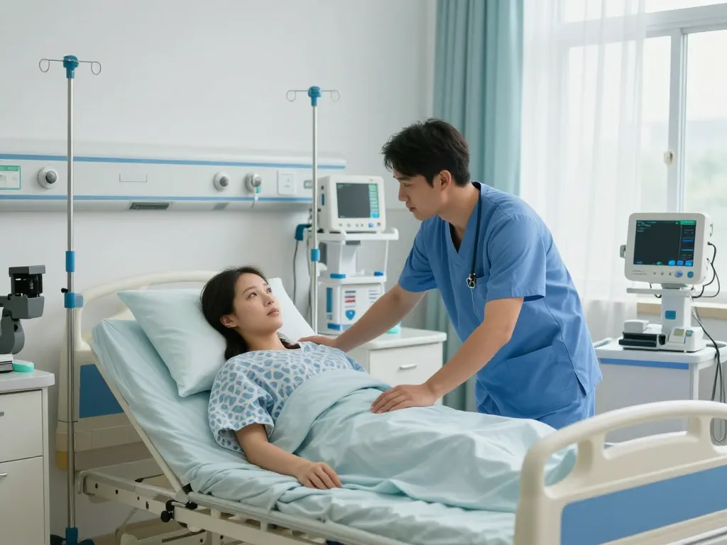 Giường bệnh nhân in a healthcare setting, emphasizing comfort and patient support.