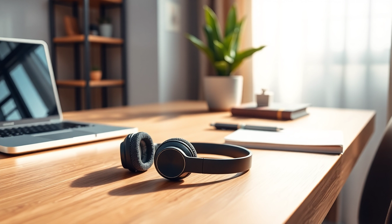 Experience the exceptional sound quality of Bone X2 Bone Conduction Headphones on a modern desk.