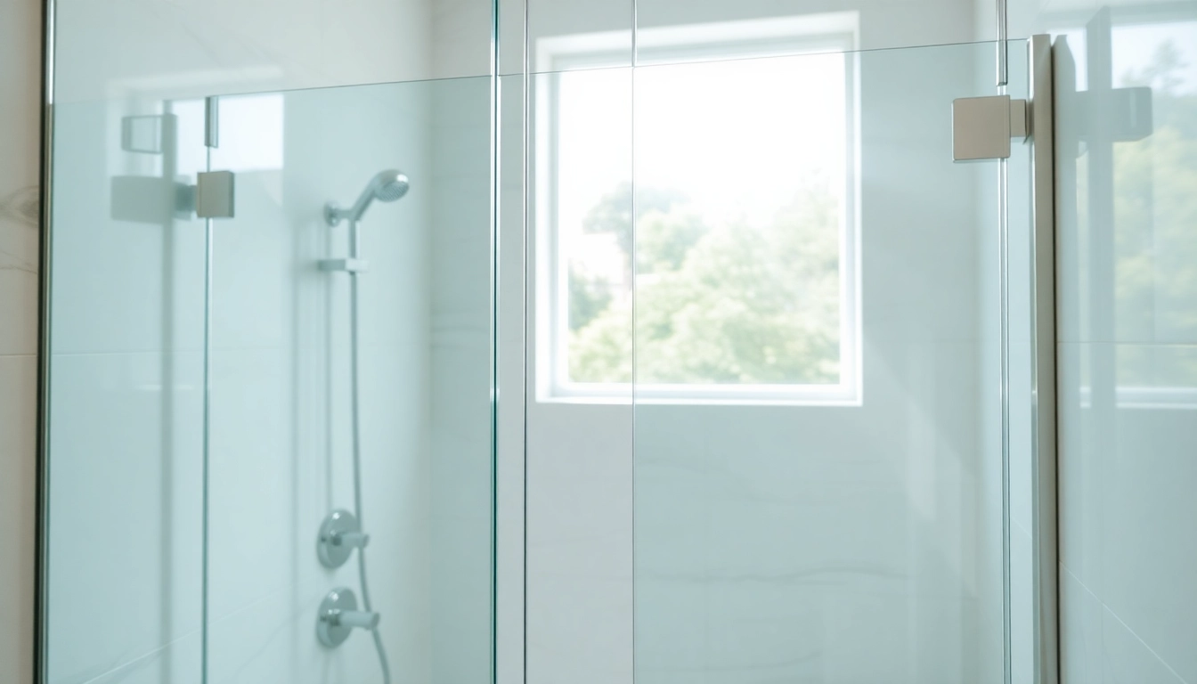 Showcase of semi-frameless shower screens in a stylish bathroom with natural light.