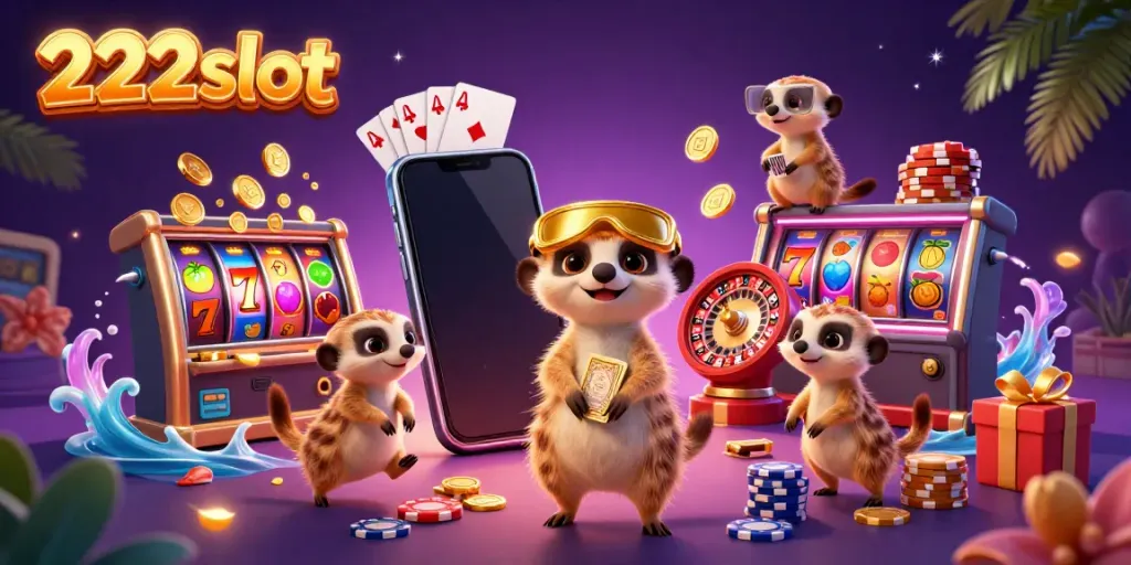 Gali keseruan di 222slot dengan koloni meerkat yang mengoperasikan kasino dengan penuh warna.