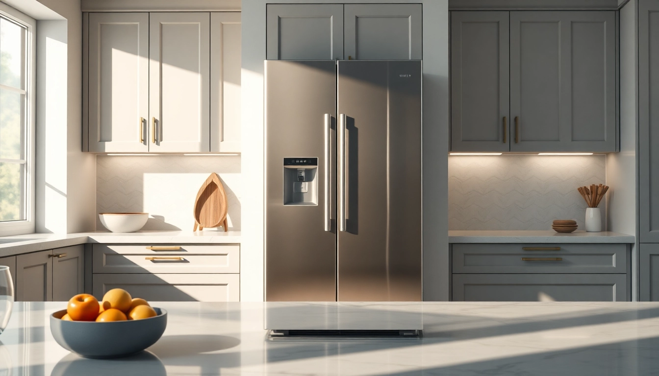Modern freezer showcased in a stylish kitchen, highlighting its sleek design and functionality.