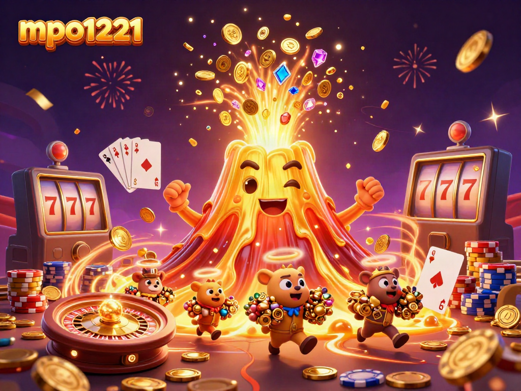 Experience the excitement of mpo1221 with thrilling casino elements in a captivating 3D scene.