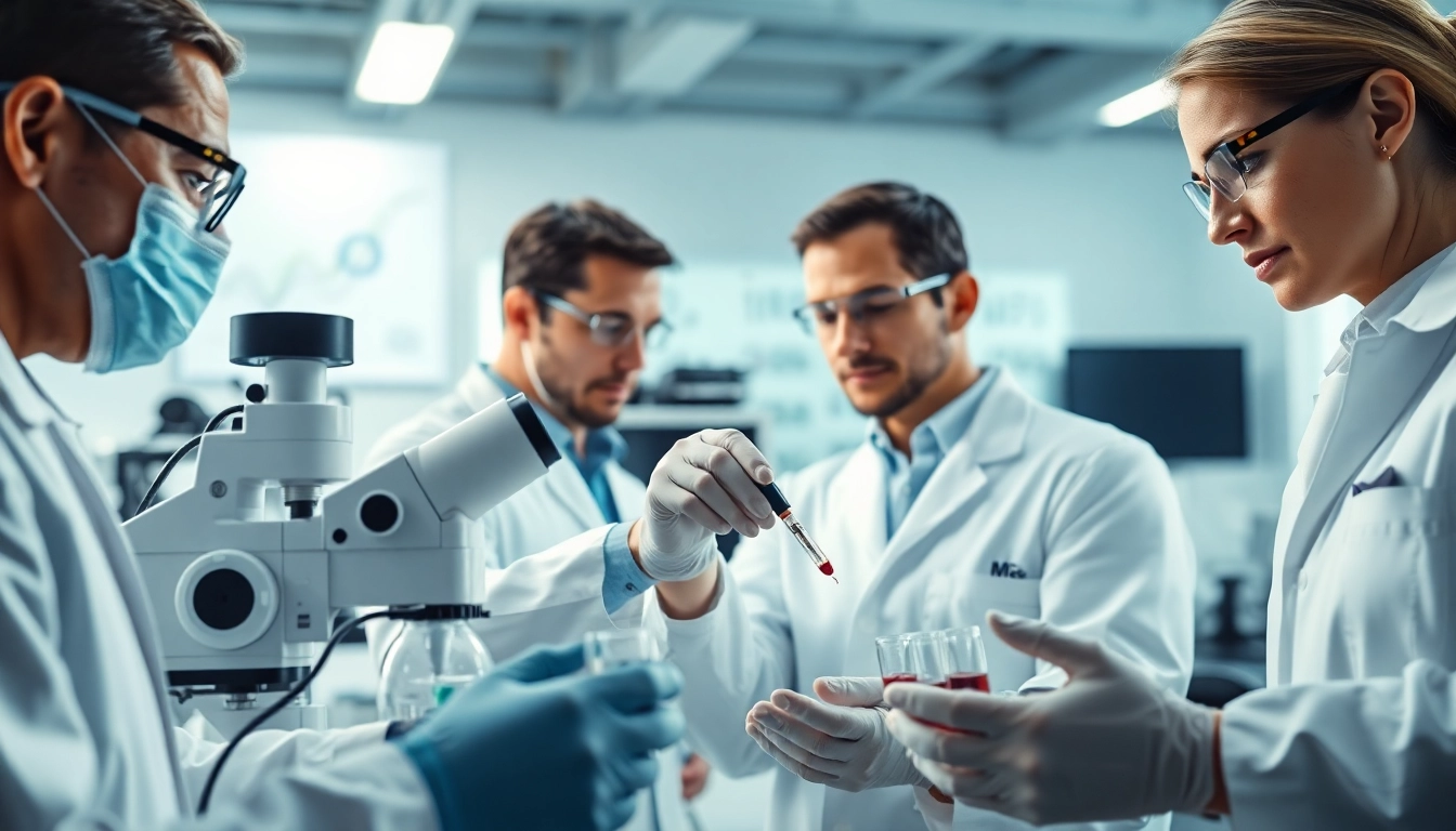 Conducting blood biomarker analysis Sydney in a professional laboratory showcasing advanced techniques.