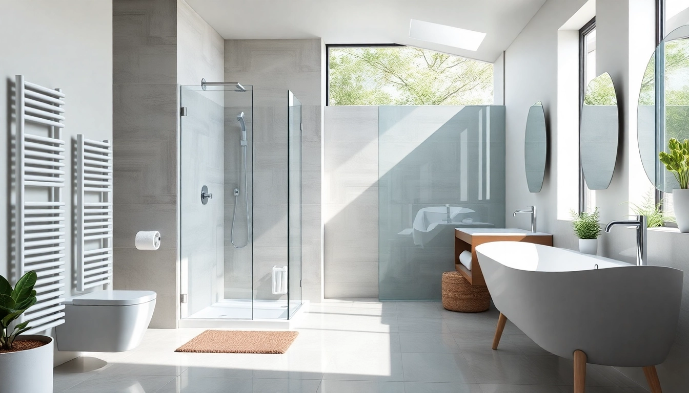 sonni sanitär GmbH bietet hochwertige Duschwände in einem modernen Badezimmer-Setting an.