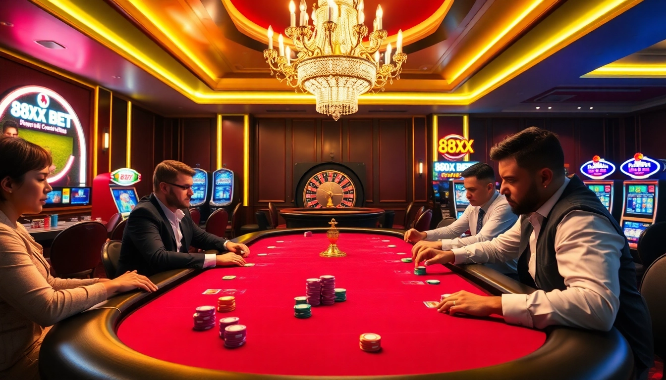 Play exciting games with 88xx bet at a luxurious casino table full of action.