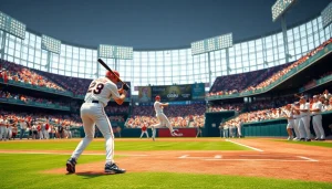 mlb중계의 역동적인 야구 경기 장면과 관중의 열기를 담은 이미지