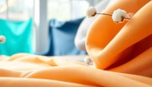 Katoen stof met unieke patronen en texturen in een lichte studio