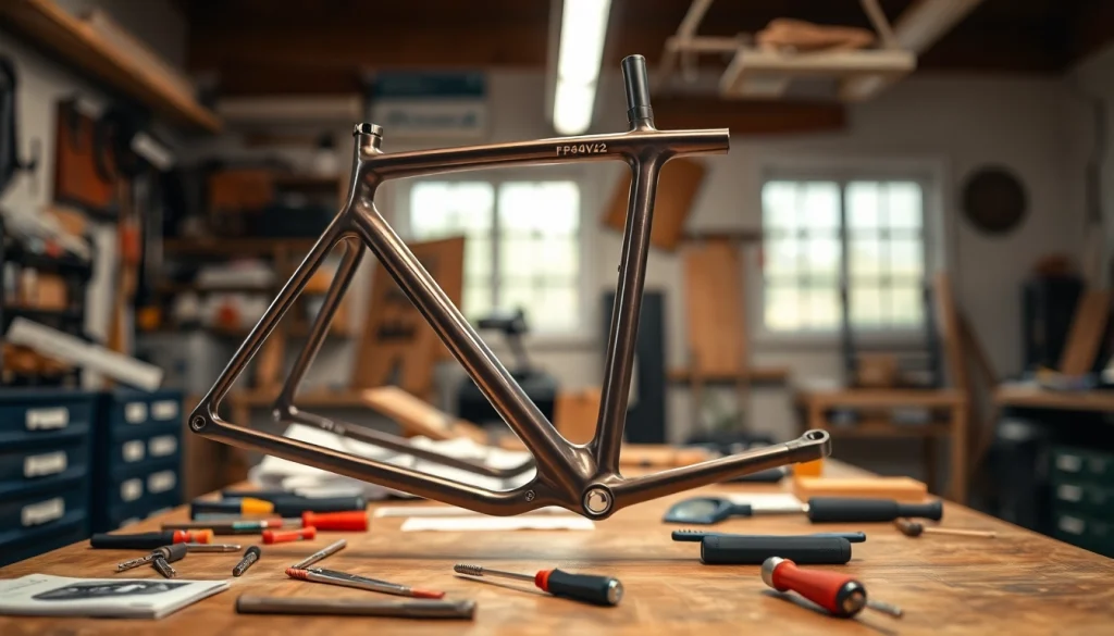 Inspecting pf940v2 frame only kit components on a well-organized workbench with tools.