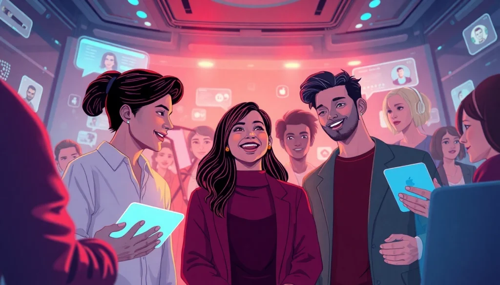 Engaging sex chat AI interactions in a vibrant digital space, showcasing emotional connections.