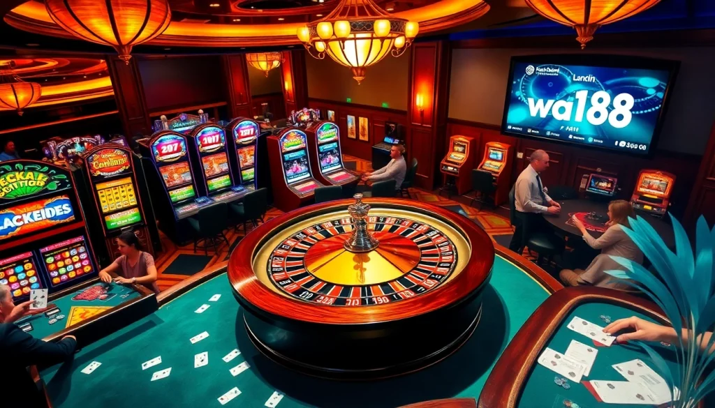 Experience the thrill of the casino with W88 link visible on digital displays.