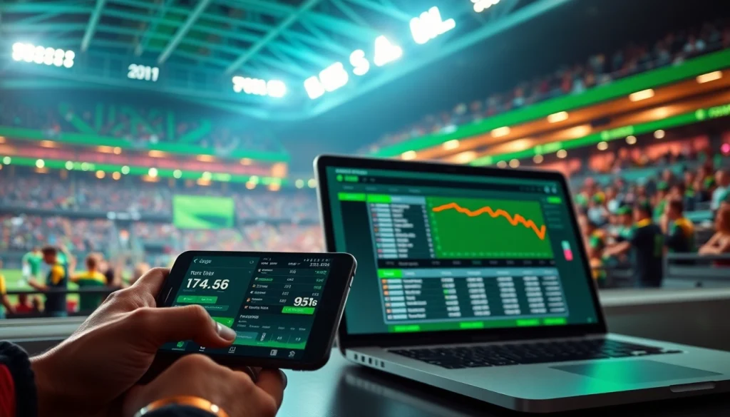 Participants exploring online sportsbooks California on various devices, highlighting the betting excitement