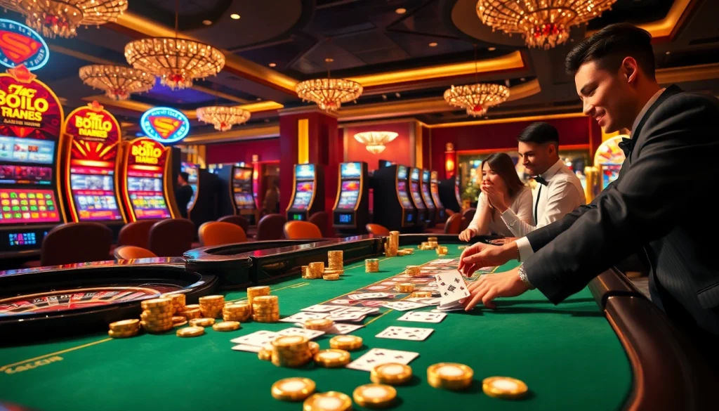 Engaging players in cara daftar Naga169 at a vibrant casino table, showcasing excitement and winning action.