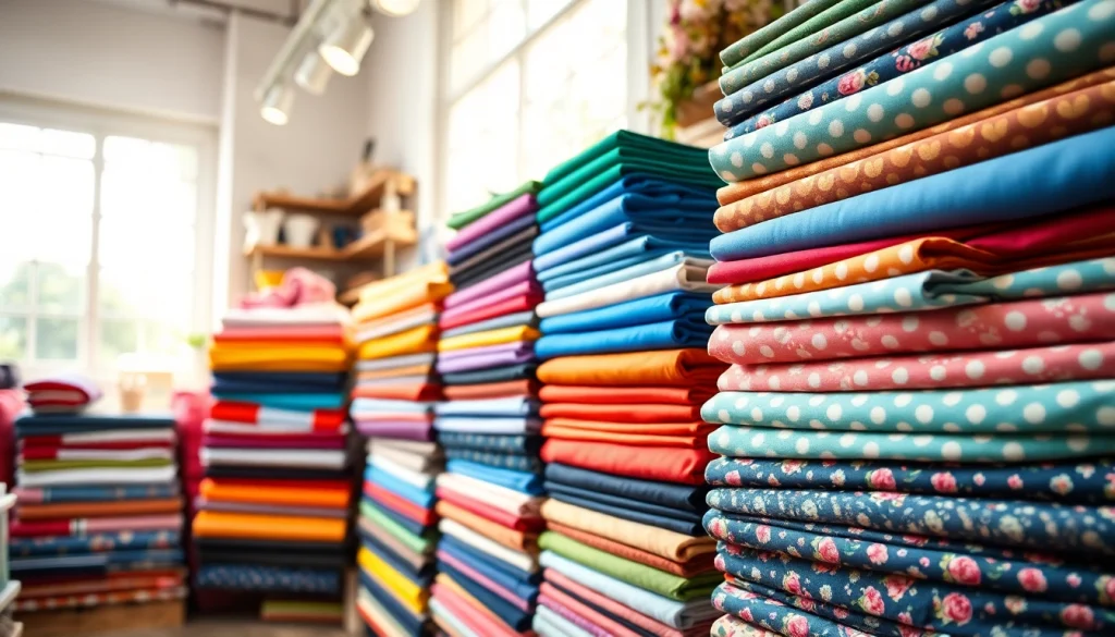 Verken een selectie van hoogwaardige jersey stoffen in een sfeervolle winkel.