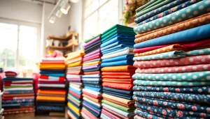 Verken een selectie van hoogwaardige jersey stoffen in een sfeervolle winkel.