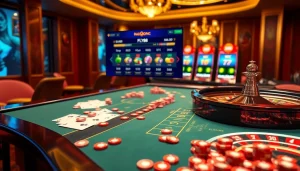 Experience FLY88 Đăng kí with thrilling casino gameplay featuring vibrant chips and roulette.