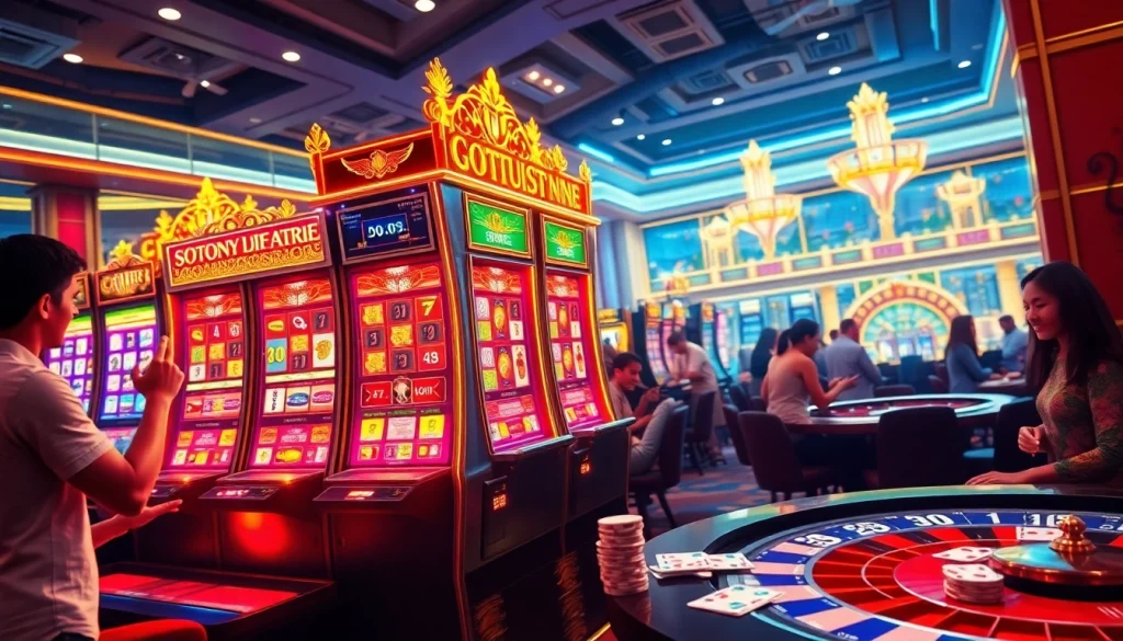 Rasakan aksi taruhan tinggi di slot depo 5rb dengan mesin yang berwarna-warni dan pemain yang bersemangat.