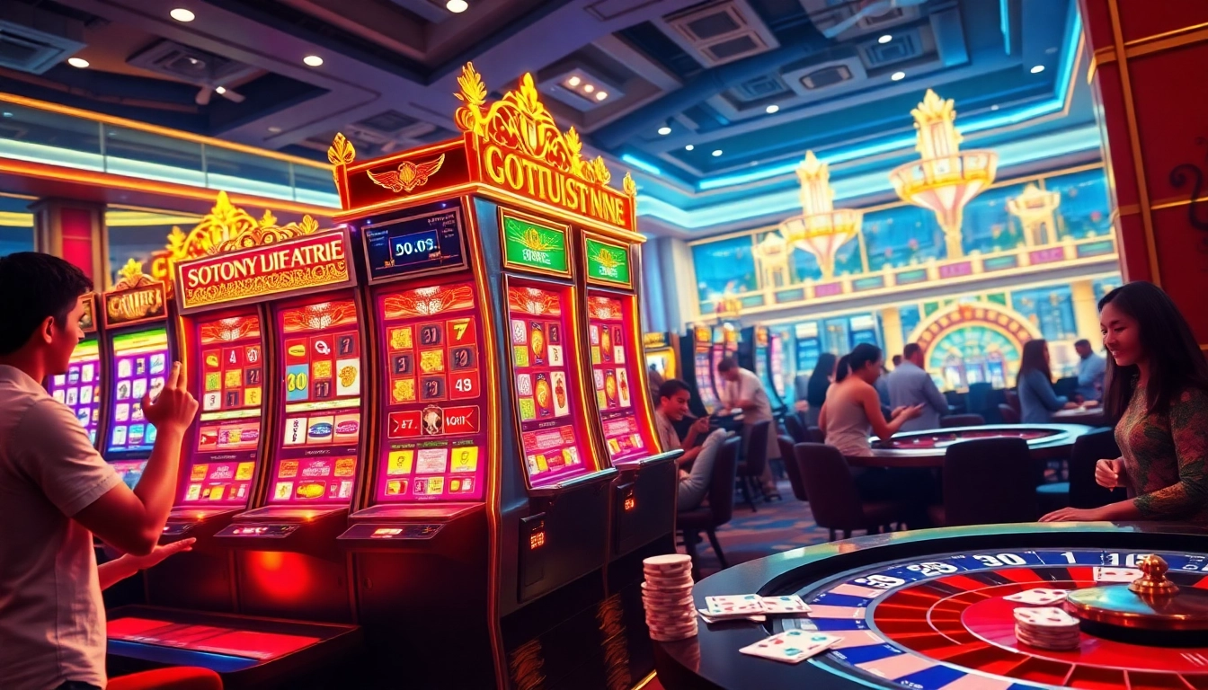 Rasakan aksi taruhan tinggi di slot depo 5rb dengan mesin yang berwarna-warni dan pemain yang bersemangat.