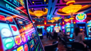 Menangkan slot depo 1k di mesin slot yang cerah dan menarik dengan suasana kasino yang menggembirakan.