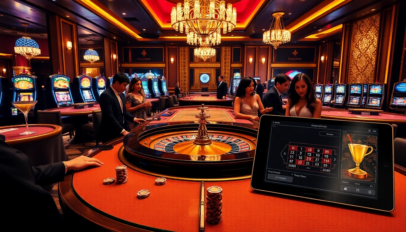 Vivez des moments palpitants aux casinos en ligne en France avec une table de roulette élégante et des joueurs sophistiqués.