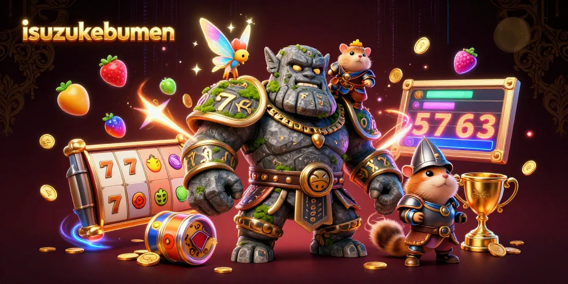 Join the winning action with isuzukebumen as the golem guardian and brave knight encounter vibrant casino slot adventures.