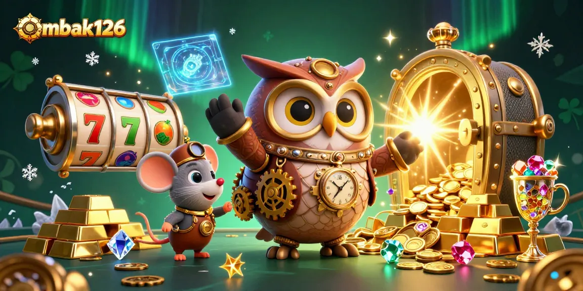 Engage with ombak126's thrilling slots experience featuring vibrant coins and animated characters.